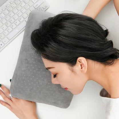 Travel Pillow Small Camping Pillow Memory Foam Bed Neck Soft Home Pillow Lightweight Easy to Carry Removable Pillow Cover for Travel,Sleeping,Nap and Neck,Knee,Leg,Lumbar Support Pillow (Light Gray) - color: Light Gray