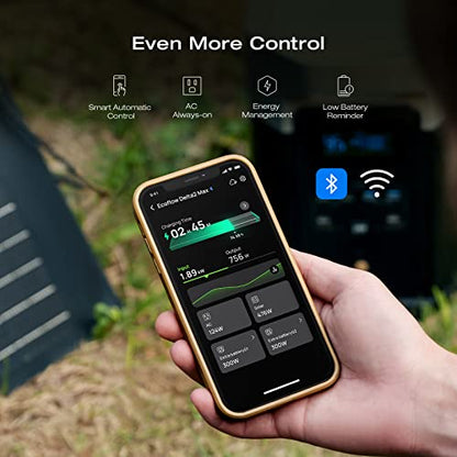 EF ECOFLOW Portable Power Station DELTA 2 Max, 2400W LFP Solar Generator, Full Charge in 1 Hr, 2048Wh Solar Powered Generator for Home Backup(Solar Panel Optional) - style: DELTA 2 Max 2048Wh