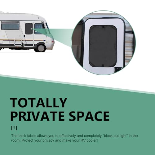 2PCS RV Door Window Shade Cover, Sunproof & Thermal Insulation Door Cover, Windbreak Vehicle Sunshade Privacy Window for Campers, Travel Trailer, Motorhomes, for Traveling, Camping (Black)