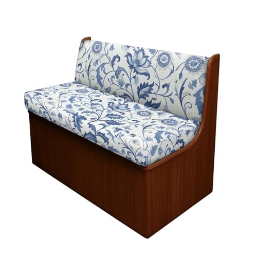 RV Dinette Cushion Covers, Stretchable Camper Cushion Covers Washable Blue Leaves Rv Sofa Slipcovers Furniture Protector with 1 Backrest Cover & 1 Bench Cover - color: Blue Leaves