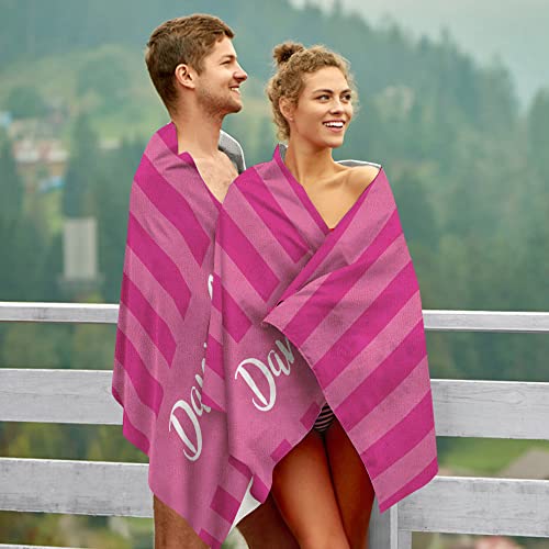 MeMoShe Personalized Beach Towel for Kids Custom Microfiber Beach Towels with Name Sand Free Pool Towel Quick Dry Stripes Print Beach Towels for Adults 30x60 Inch - color: Multi-color 9