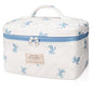 Gosect Large Makeup Bag, Cute Cosmetic Bag for Women Girls, Floral Coquette Aesthetic Toiletry Bag, Travel Make Up Organizer Bag (White Blue Butterfly Flower) - color: 080White Blue Butterfly Flower