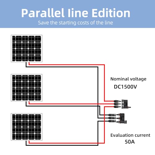 Solar Branch Connector IP68 1500V FMM+MFF, Y Connector for Parallel Connection Between Solar Panels, 1 Pairs (3 to 1) - size: 3to1 Branch Connector