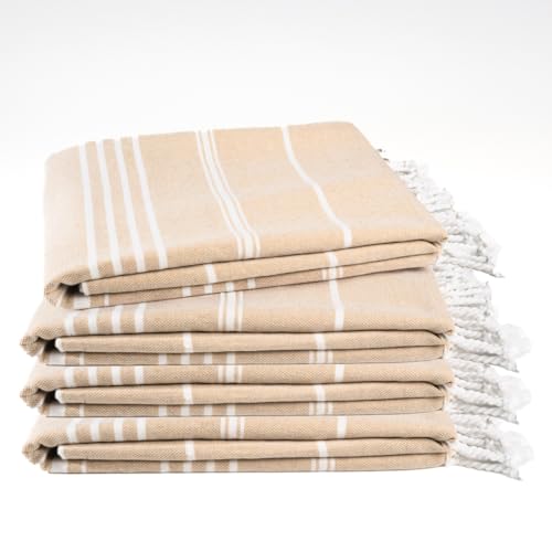 Cotton Turkish Beach Towel with Towels Oversized 36"x72" Pool Absorbent Extra Large Quick Dry Sand Travel Towel (Desert Sand, 4 Pack) - color: Desert Sand, size: 4 Pack