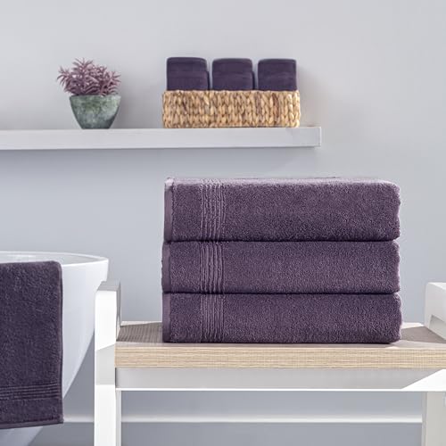 Ozdilek 4-Piece Bath Towels, 27x54, 100% Turkish Cotton, Luxury Quick Dry, Extra Large, Fade-Resistant, Eco-Friendly, Spa Towel, Comfortable (Orchid Purple) - color: Orchid Purple