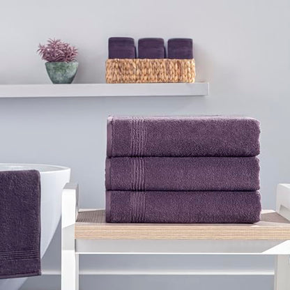 Ozdilek 4-Piece Bath Towels, 27x54, 100% Turkish Cotton, Luxury Quick Dry, Extra Large, Fade-Resistant, Eco-Friendly, Spa Towel, Comfortable (Orchid Purple) - color: Orchid Purple