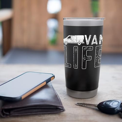 Vanning Vanlife Van Life Stainless Steel Insulated Tumbler - color: Black