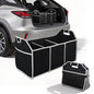 Organizer for Car Truck, Automotive Storage Bag, Collapsible 3 Compartment Waterproof 50 * 33 * 33cm Travel Accessories, Anti-slip for Travel, Camping, Carring, Black