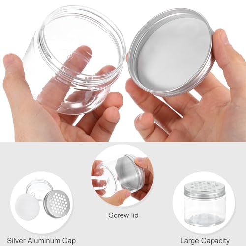 HARFINGTON 8 Pcs Empty Scent Beads Storage Container 5oz/150ml Air Freshener Tins Round Refillable Spice Containers Plastic Jars Sample for Travel Storage - size: 150ml