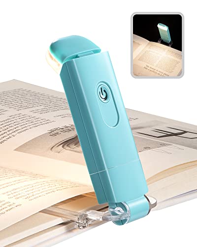 DEWENWILS USB Rechargeable Book Light for Reading in Bed, LED Book Reading Lights with Clip, Perfect for Bookworms, Kids, Warm White, Brightness Adjustable (Blue) - color: Blue