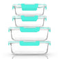 [80 oz & 36 oz]Extra Large Glass Food Storage/Baking Containers Set with Lids, 2 Pack 80 oz(10 cup)&2 Pack 36 oz (4.5 cup)Airtight Glass Container,Microwave,Oven,Freezer and Dishwasher, Green - color: Clear