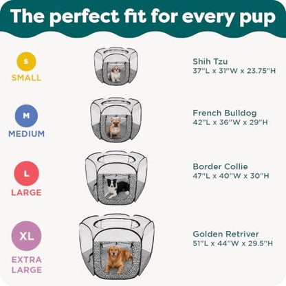 FurHaven Soft-Sided Dog & Cat Playpen, Portable Foldable Indoor & Outdoor Pet Playpen with Mesh Windows & Zippered Door, Navy, Extra Large
