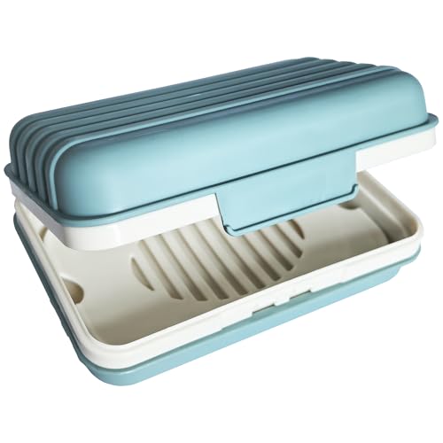 LofekeaTravel Soap Case, Soap Dish with Lid Portable Soap Box Container Draining Soap Bar Holder for Traveling, Camping, Shower, Hiking, Gym, Portable, Leakproof, Blue - color: Blue, size: 1 Pack