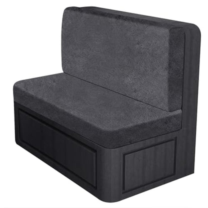 ANARACHON Leather Look RV Dinette Cushion Covers, Stretch Camper Cushion Slipcovers for Travel Trailer Couch RV Booth Seat(1 Backrest Cover & 1 Bench Cover,01 Dark Gray) - color: Midnight Navy, size: 1 Set