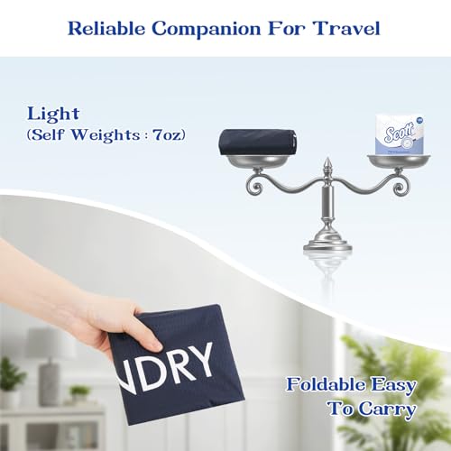 120L Heavy Duty Laundry Bag Backpack with Shoulder Straps, Waterproof Tear-Resistant Nylon Hamper Tote for Easy Carrying to Laundromat, College Dorms & Apartment Stairs - color: Navy Blue