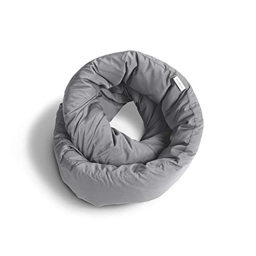 Huzi Infinity Pillow - Home Travel Soft Neck Scarf Support Sleep (Grey) - color: Grey