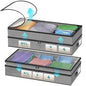 【4 compartments】2 Pack Under Bed Storage, Double Layer Extensible Underbed Storage Containers,Dust-free Clothes Storage Bins with Sturdy Sidewalls/Bottom,PVC Clear Window for Shoes Storage Organizer