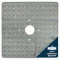 SlipX Solutions Square Natural Rubber Shower Stall Mat, 21” x 21”, Mildew Resistant, Non Slip Safety, Antimicrobial Product Protection, 140 Power Grip Suction Cups, Center Drain Hole, Tan - color: Tan