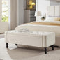 50" W Storage Ottoman Bench with Safety Hinge, Load up to 660 lb Ottoman with Storage, Upholstered Tufted Entryway Bench with Seating for Living Room, Bedroom, (Beige) - color: Beige