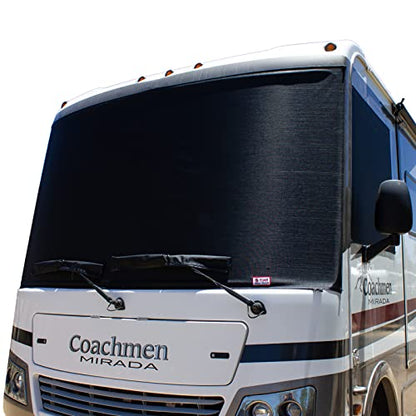 ShadePro - ShadeMaster RV Windshield Sunshade - Front Window Cover Screen Shade for Coachmen RVs - Class A Motorhome Windshield Cover - Includes Passenger & Driver Window Covers - size: Class A COACHMEN