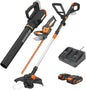 Worx 20V 12" Cordless String Trimmer, 360 CFM Leaf Blower & 22" Hedge Trimmer Combo, 2 Batteries & Charger Included, WG931 - style: 12" Trimmer & 360 CFM Blower & 22" Hedge Trimmer