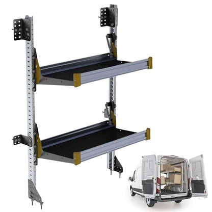 Fold-Away Van Shelving Unit, with 2 Shelves, 64" h x 36" w, F5-RA36-2