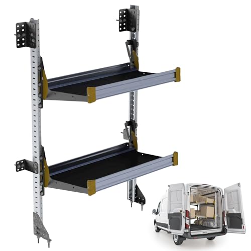 Fold-Away Van Shelving Unit, with 2 Shelves, 64" h x 36" w, F5-RA36-2
