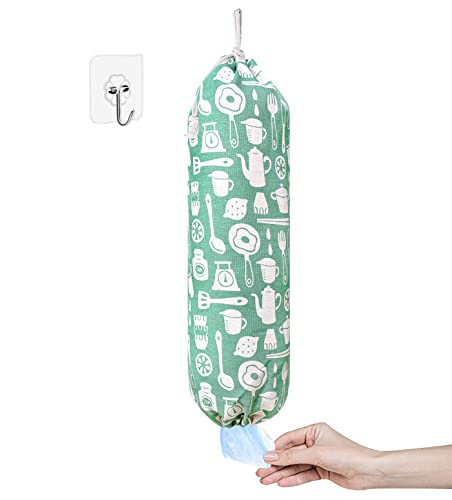 Plastic Bag Holder, Wall Mount Plastic Bag Organizer, Shopping Bags Carrier, Washable Large Grocery Bag Storage Dispenser for Home Kitchen Travelling, Free Adjustment with Drawstring (kitchen) - color: kitchen