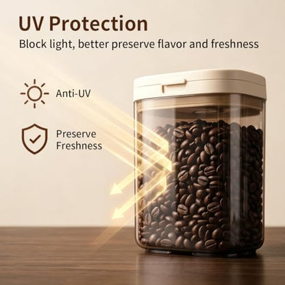 Airtight Food Storage Container with Magnetic Scoop & Built-in Leveler, 1200ML Coffee Storage Container with Date Tracker, BPA Free UV Blocking Food Container for Coffee Beans, Ground Coffee, Tea - color: 1200ml