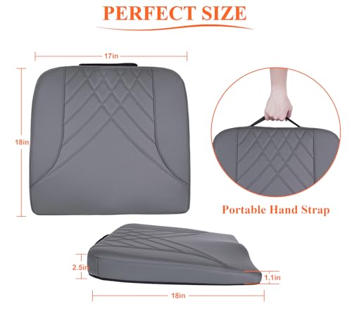 kingphenix Premium Car Seat Cushion, Memory Foam Driver Seat Cushion to Improve Driving View- Coccyx & Lower Back Pain Relief - Seat Cushion for Car, Truck, Office Chair (Leather Dark Gray) - color: Leather Dark Gray