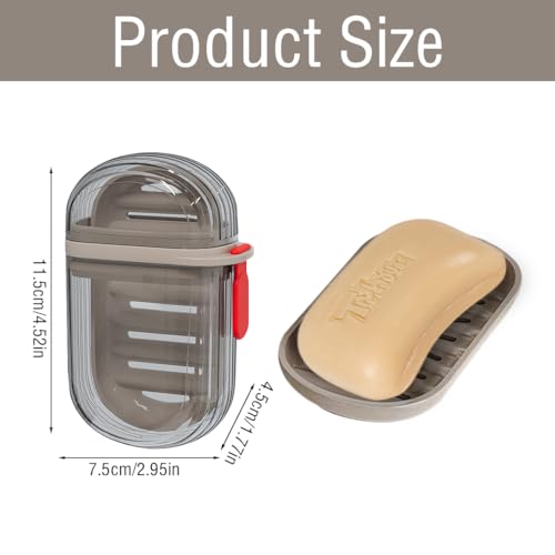 2 Pack Travel Soap Case Portable Soap Container with Lid Leakproof Bar Soap Holder Travel Soap Dish Draining Soap Box for Traveling Camping Gym Bathroom Dorm