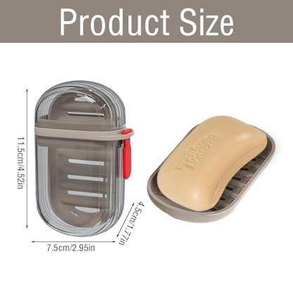 2 Pack Travel Soap Case Portable Soap Container with Lid Leakproof Bar Soap Holder Travel Soap Dish Draining Soap Box for Traveling Camping Gym Bathroom Dorm