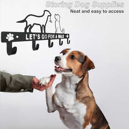 5 Hook Dog Leash Holder for Wall, for Entrances Key Holder Wall Mount&Dog Organization and Storage Gifts for Dog Lovers
