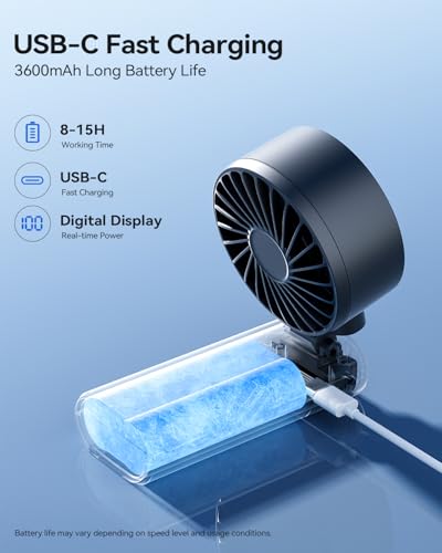 SOTHING Portable Handheld Turbo Fan with Ice Cooling Plate, 100 Speeds, 15H Runtime, 120° Foldable Rechargeable Mini Personal Fan, 3-in-1 Handheld Desk Neck Fan for Hiking, Camping, Travel, Outdoor - size: 3600mAh Cooling Fan