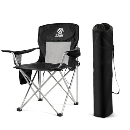 Elevon Camping Chair, Portable Folding Outdoor Chair with Arms, Cup Holder and Carry Bag - color: Midnight-4 Pack