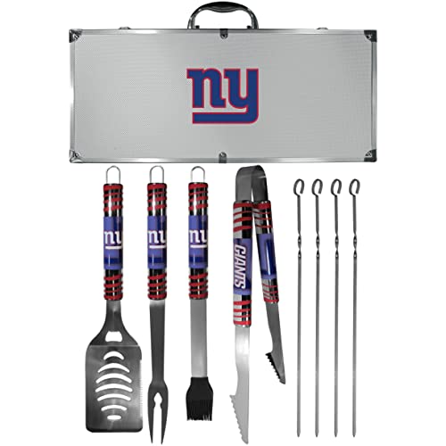 NFL Siskiyou Sports Fan Shop New York Giants Steel Tailgater BBQ Set w/Case 8 piece Gray