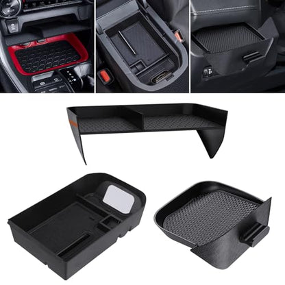 DIAMOOKY Upgraded Center Console Organizer Compatible with Toyota RAV4 2025 2024 2023 2022 2021 2020 2019 Interior Accessories, Gear Shift Storage Tray Drivers Side Cubby Drawer Storage Box - 3pcs - size: 2019-2025(3pcs)