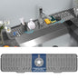 24" Splash Guard Plus Size Silicone Sink Faucet Drying Mat Handle Drip Catcher Tray Dish Sponge Holder Kitchen Accessories Protector Home Organization Gadgets Organizer - size: Grey: 23.4"x5.7"
