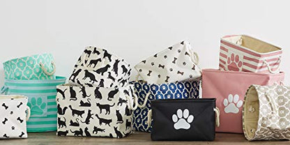 Bone Dry Pet Storage Collection Lattice Paw Print, Gray, Small Round - color: Gray, size: Small Round