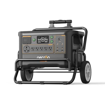 PECRON Portable Power Station F3000LFP with Cart Kit, 3072Wh Solar Camping Generator, 3600W Solar Generator for RV, Home Use, CPAP - style: F3000LFP+Cart