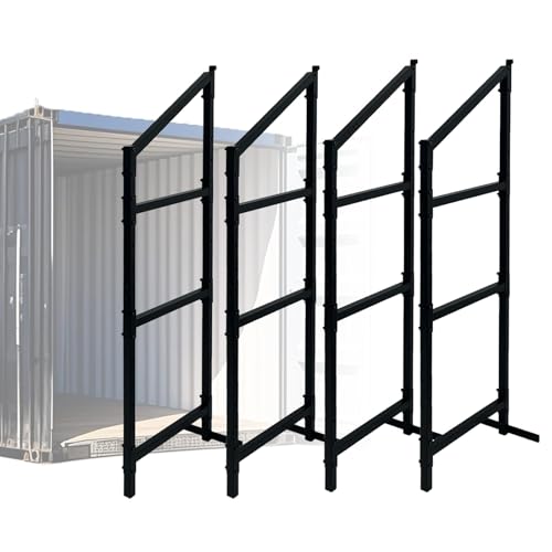 Shipping Container Shelving - 21in*58in, Industrial Cargo Trailer Shelving, Porous Adjustable interlayer spacing, Suitable for Container, Storage, Garage,Easy Installation（4-PCS） - size: 21(W)*58(H) inch - 4PCS