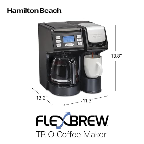 Hamilton Beach FlexBrew Trio 2-Way Coffee Maker, Compatible with K-Cup Pods or Grounds, Combo, Single Serve & Full 12c Pot, Black - Fast Brewing (49902JN) - color: Black, Fast Brewing, New for 2026