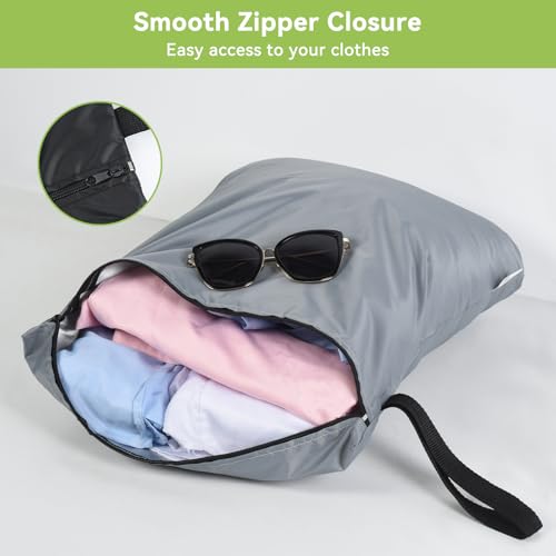 OTraki 2PCS Wet Bags 16x20 inch Medium Wet Dry Bag for Swimsuit and Towels Waterproof Beach Swimming Bag, Wet Dirty Clothes Gym Bags with Handle Drying Do Not Exceed 176℉ (Black & Grey) | Waterproof Beach Swimming Bag, Wet Dirty Clothes Gym Bags with Hand
