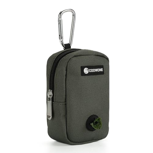 Dog Treat Pouch for Training, Portable Dog Walking Bag Built in Poop Dispenser, Pocket Sized Pet Pouches, Doggie Puppy Snack Rewards Bag,Treat Carrier Holder with Clip (Army Green) - color: Army Green