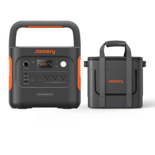 Jackery Explorer 2000 v2 Portable Power Station with Low Temperature Resistant Bag, 2042Wh/2200W LiFePo4 Battery, USB-C 100W Fast Charging for Extreme Cold Condition(-40°F), Power Outages, Emergencies - style: Explorer 2000 v2+Protective Case