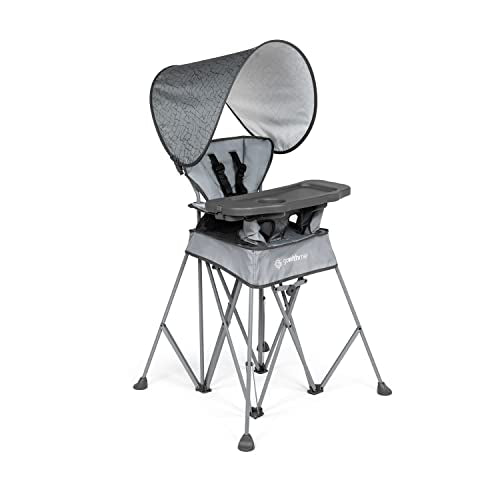 Baby Delight Go with Me Uplift Deluxe Portable High Chair | Travel High Chair | Sun Canopy | Indoor and Outdoor | Elephant Grey - color: Elephant Grey
