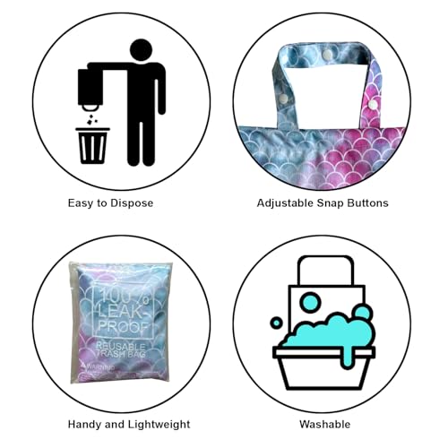 Cute Hanging Car Trash Garbage Bag 100% Leakproof Waterproof Multipurpose for Car Back Front Seat Console with Hanging Strap (Mermaid) - color: Mermaid