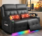 Power RV Loveseat Recliner Sofa, Reclining Loveseats Couch for RV Furniture, Home Theater Seating with Heat Massage, USB, Insert Pockets, Cup Holders, 150° Wall Hugger RV Recliners Sleeper Sofas - color: Dark Gray, size: Loveseat-G1-Power