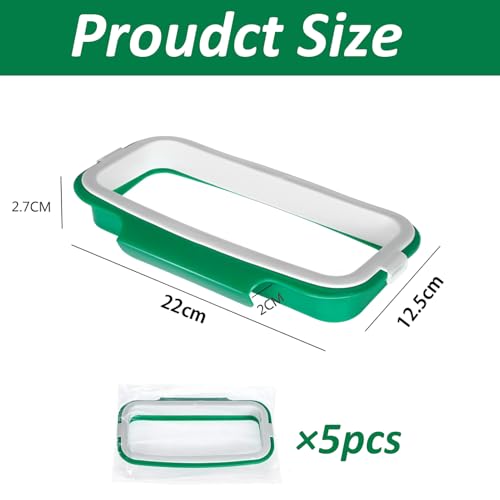VinBee 5 PCS Portable Trash Bag Holder Hanging Trash Garbage Bag Holder Hanging Kitchen Cupboard Door Back Style Stand Trashes Garbage Bags Storage Rack for Kitchen Cupboard