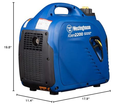 Westinghouse 2200 Peak Watt Super Quiet & Lightweight Portable Inverter Generator, Gas Powered, Parallel Capable, Long Run Time - style: 2200 Watts - Gas Only